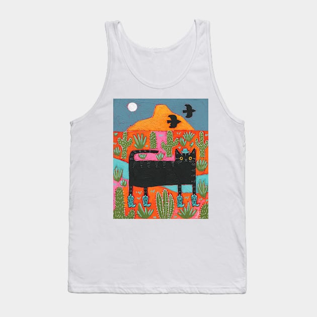 Cats New Turquoise Boots Tank Top by KilkennyCat Art